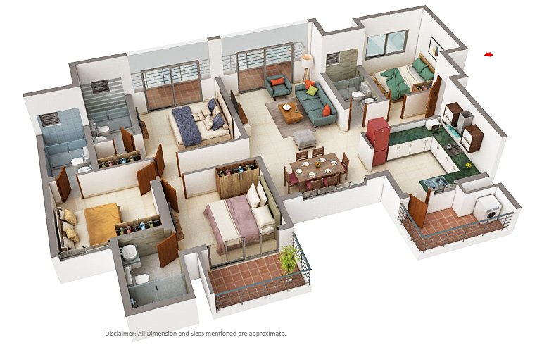 4 BHK Apartment (1,315 sq.ft.)