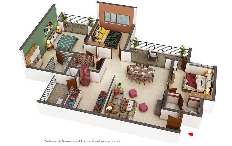3 BHK Apartment (1,827 sq.ft.)