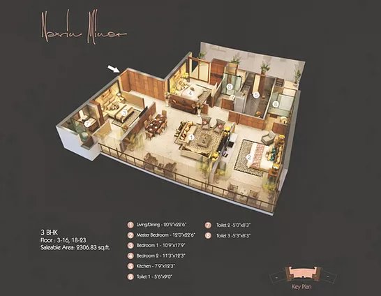 3BHK Residential Apartment The Leela Sky Villas