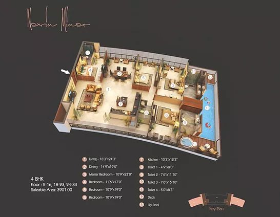 4BHK Residential Apartment The Leela Sky Villas