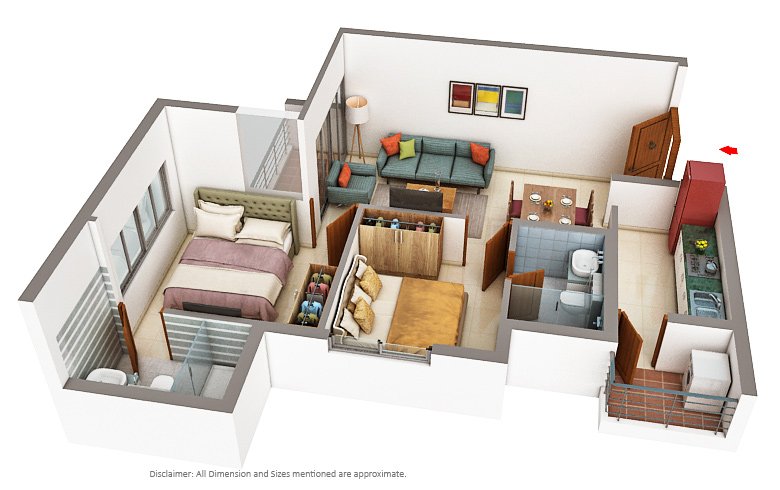 2 BHK Apartment (589.49 sq.ft.)