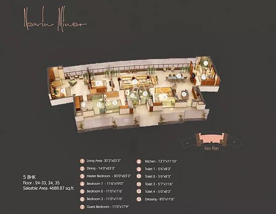 5BHK Residential Apartment The Leela Sky Villas