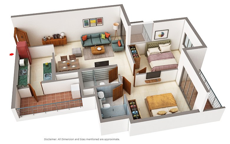 2 BHK Apartment (805.79 sq.ft.)