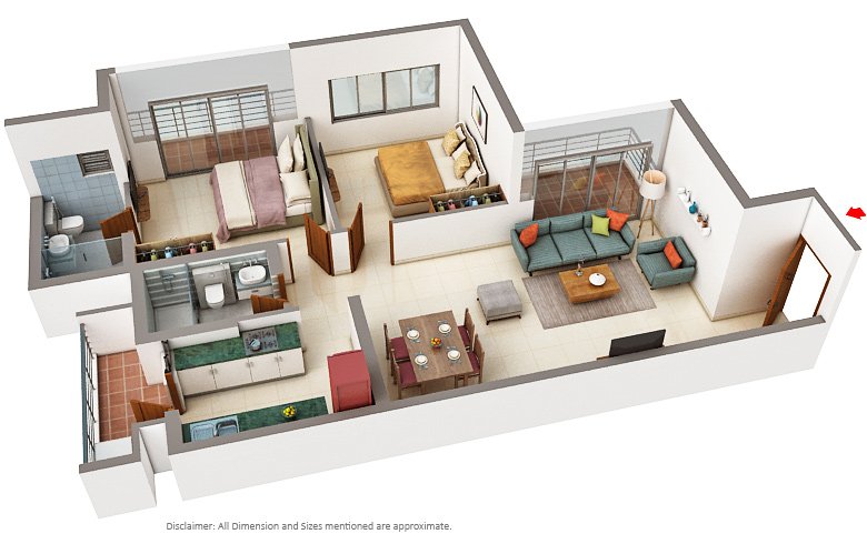 2 BHK Apartment (824.2 sq.ft.)