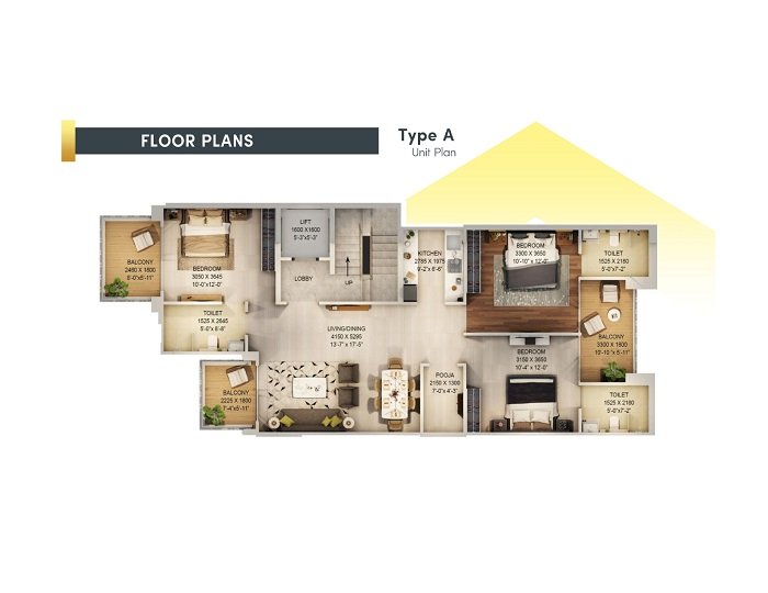 3 BHK Floor (1440 sq.ft.)