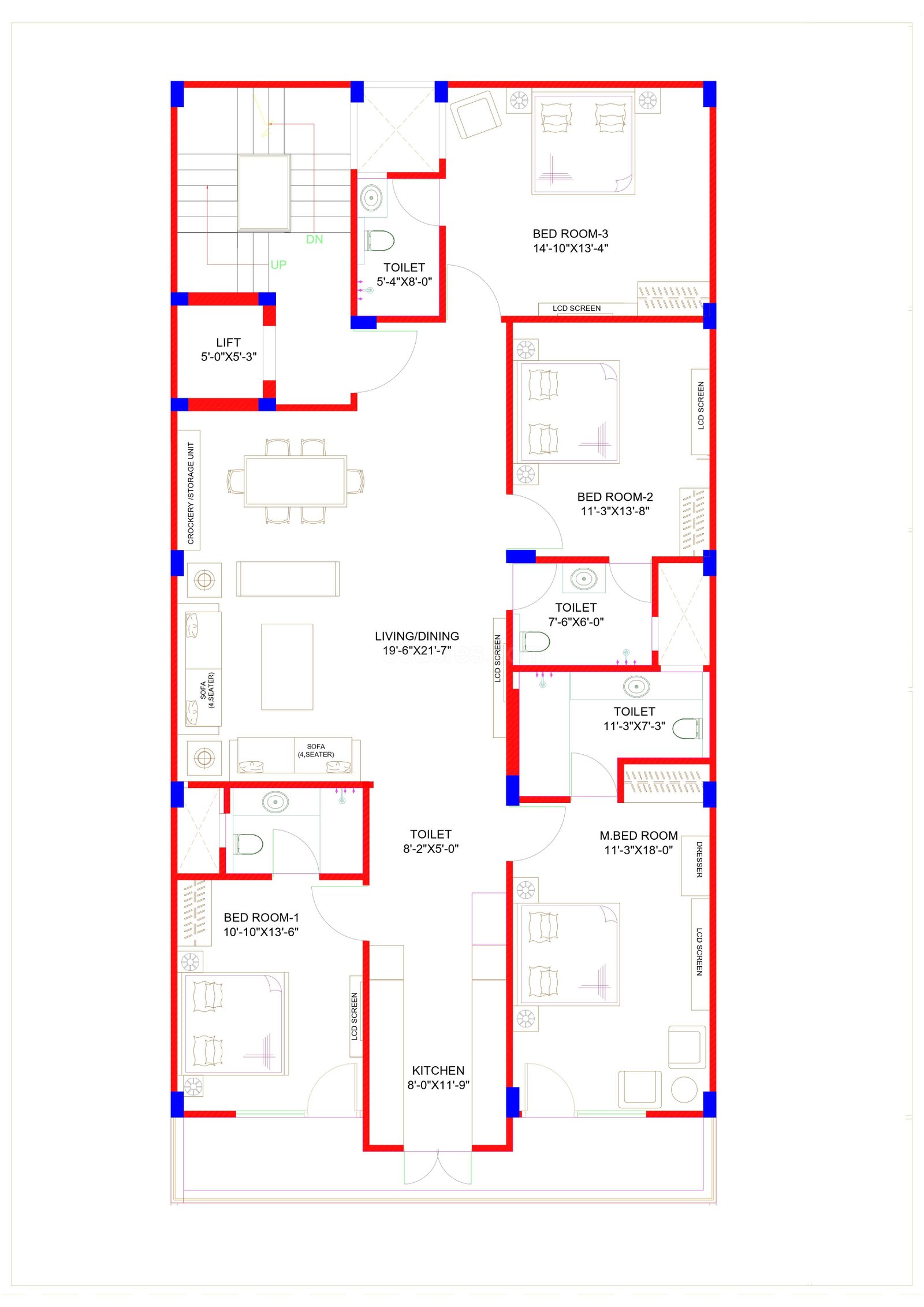 3 BHK, Builder Floor
