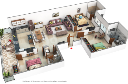 3 BHK, Builder Floor (1080 sq.ft.)